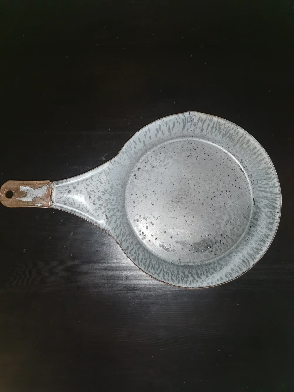 Antique Blue and White Graniteware Enamel 9.25